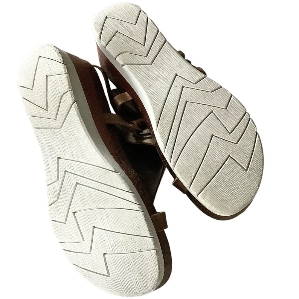 OTBT Maverick Wedge Platform Leather Sandals Stud Details Sz 9.5 From Sundance - Picture 13 of 16